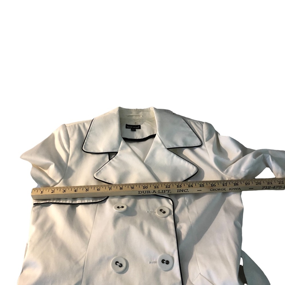 WET SEAL Women’s spring jacket black& white size L belted - Picture 5 of 6